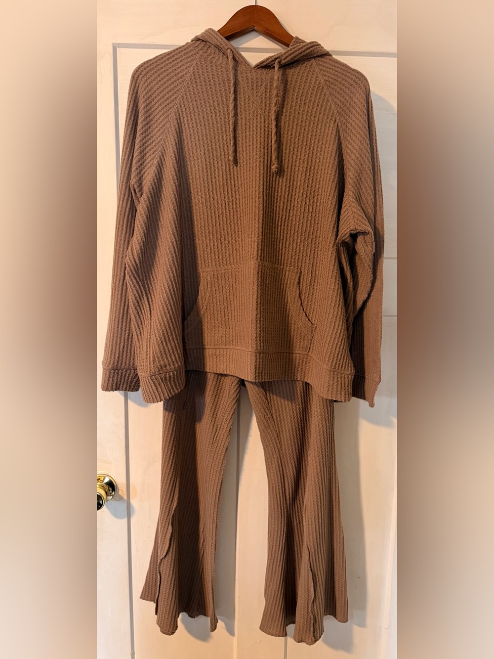 torrid Waffle Knit Hooded Top and Flared Lounge Pants